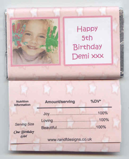 Personalised Chocolate wrappers with Free photo