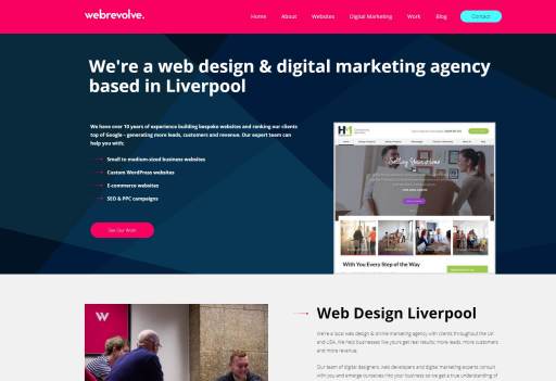 Webrevolve homepage