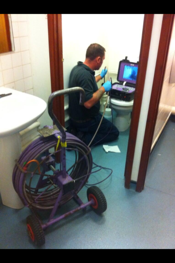 CCTV Drainage Survey following unblocking a toile