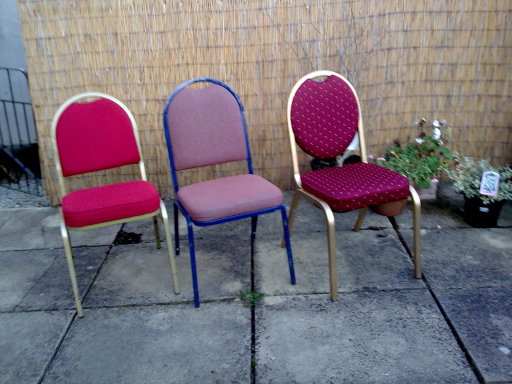 a selection of my chairs-they stack in 10`s