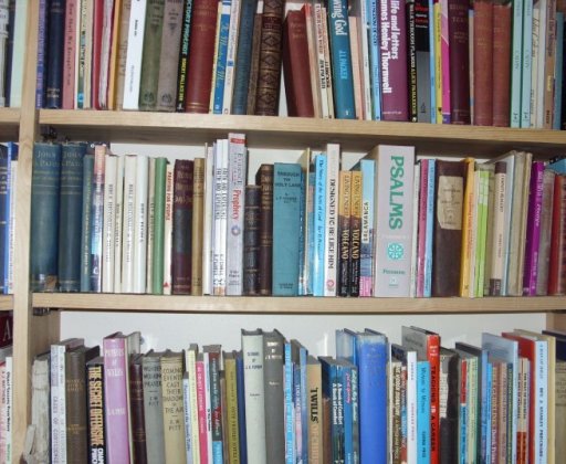 a small section ofPeter and Rachel Reynolds used Christian books