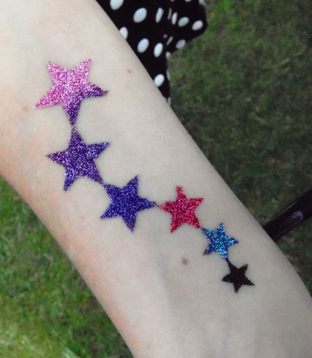 Glitter tattoos add spakle