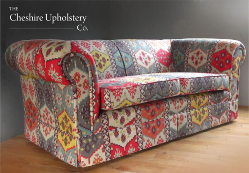 Chesterfield reupholstered in Warwick fabric