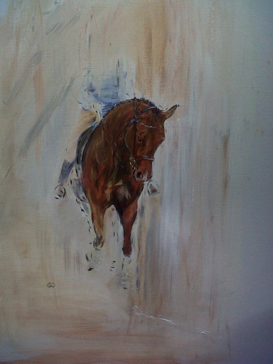 Dressage painting by Caroline Dilworth Equine Art