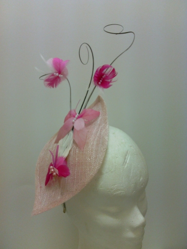 handcrafted fascinator with butterfly detail can be made in other colours