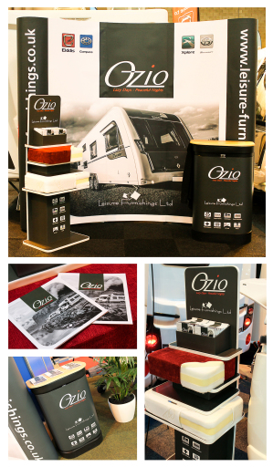 Designed, printed exhibition stand, display, signage, point of sale, pull up banners, sales counters