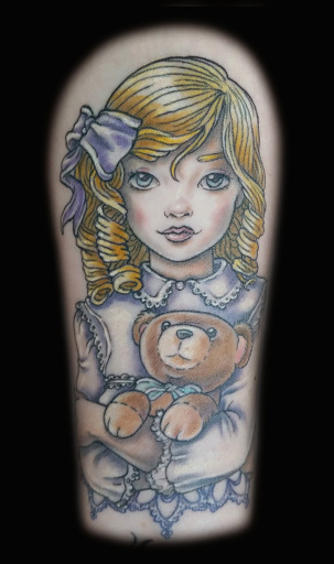 Victorian girl tattoo