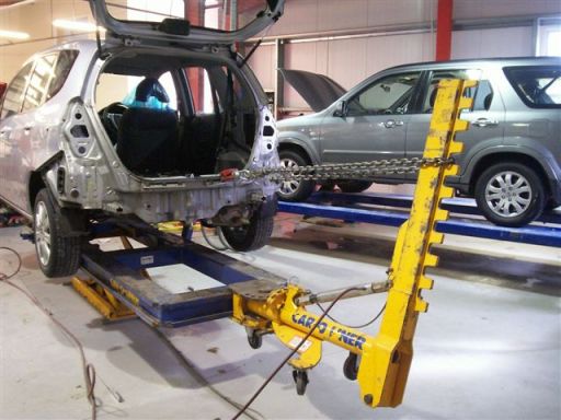 Vehicle being straightened