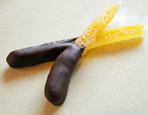 Candied peel Batons with chocolate