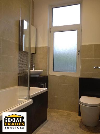 Bathroom installed by Home Trades Services.