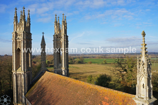 Aerial photography of Norfolk landmarks.