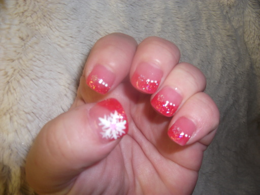 Glitter Colour Acrylics with nail art