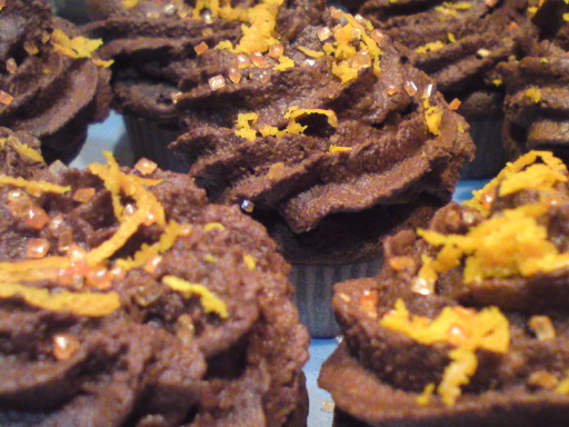 Chocolate orange cupcake with chocolate orange ganache
