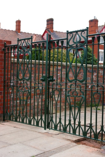 Art nouveau drive gates, hand forged and blacksmith made