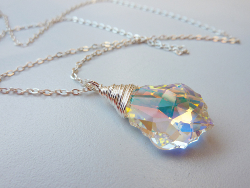 Sparkly baroque necklace, made with Swarovski crystal