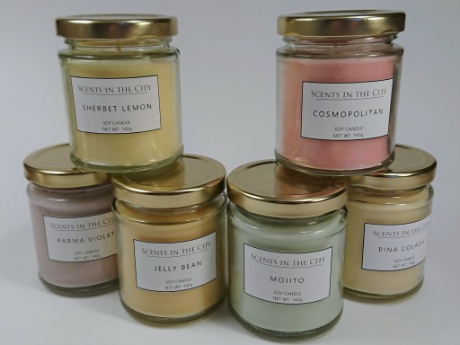 Soy candles in glass jars