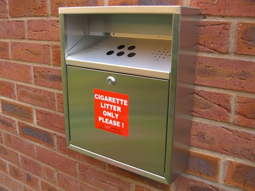 Wall Mount Stainless Steel Cigarette Bin