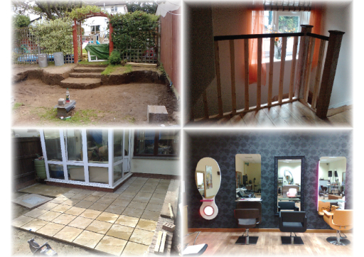 garden landscaping, patios, decorating