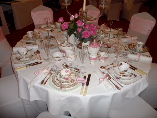 Wedding Reception Vintage China Table Setting