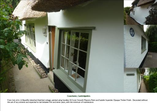 Exterior paintwork of a listed cottage in Cambridge (Granchester)