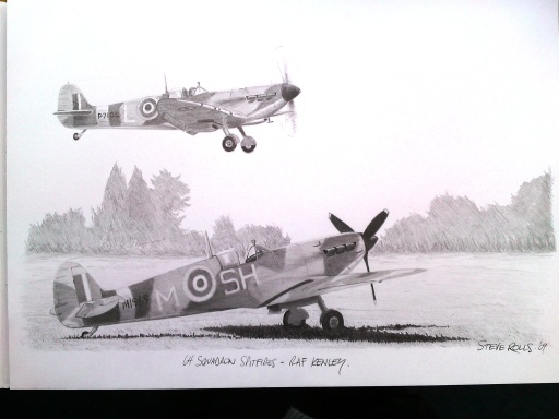 spitfire pencil artwork