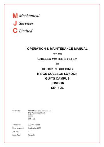 Front Page of O&amp;M