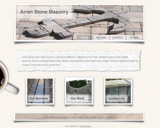 Arran Stonemasonry website screenshot