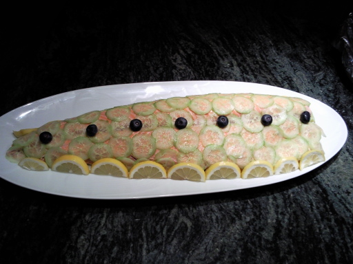 Whole poached & boned salmon