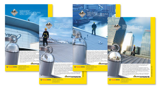 Latchways Constant Force post ads for the construction industry