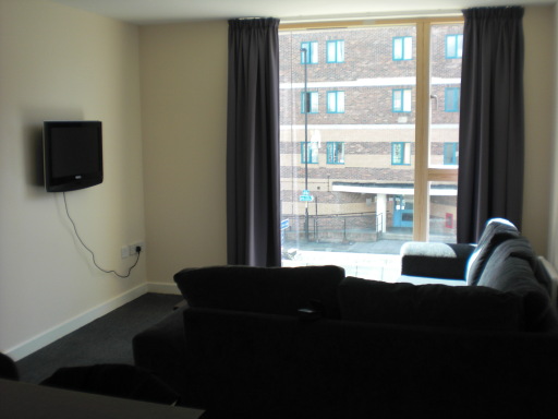 Living area with Flat Screen T.V. and Sky