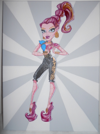 Monster High Gigi Grant hand painted stretch canvas