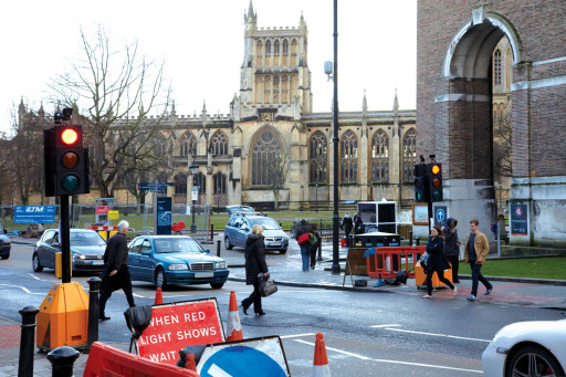The XLPed temporary pedestrian system operating in Bristol