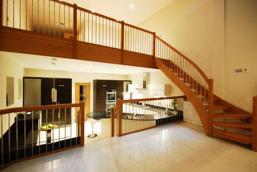 Traditional stair with stainless spindles