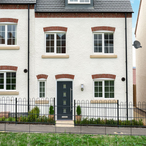 London styled contemporary black composite door