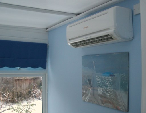 Mitsubishi Air Conditioning unit installed in a conservatory
