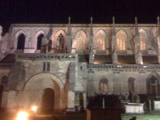 The Abbey at night.
