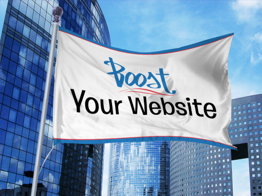 Boost Your Website flag against office