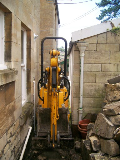 JCB Micro can go though a gate or door 700mm wide