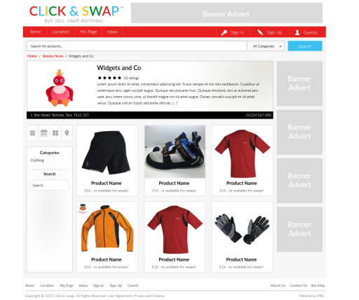 How the site looks on a desktop device