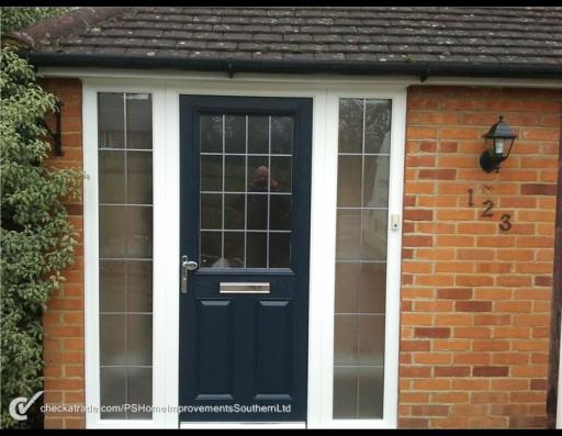 Composite front door with side panels in Horley, Surrey
