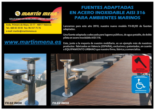 ADAPTED FOR DRINKING FOUNTAINS IN AISI 316 STAINLESS STEEL