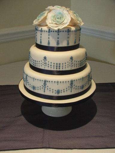 Azure Pearl Wedding Cake