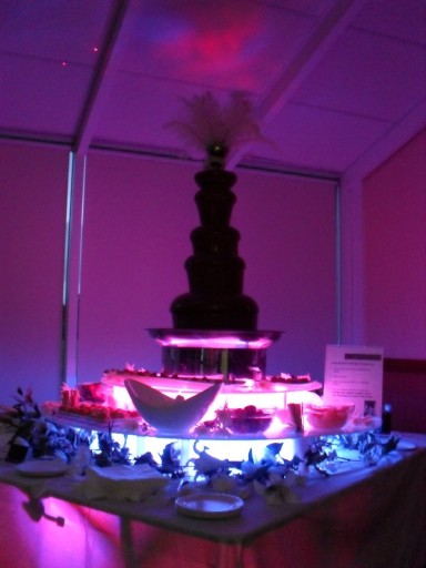 Chocolate fountain illuminated LED base