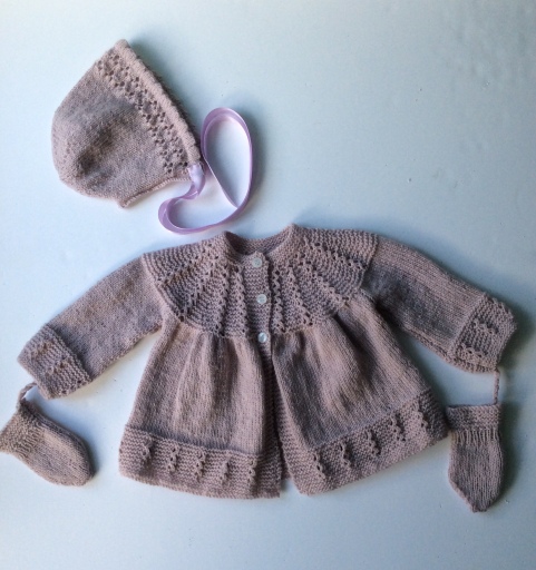 Cashmere matinee set for baby girl