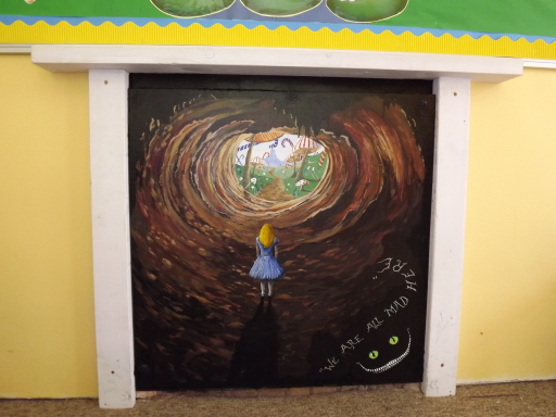 Alice in wonderland fireplace