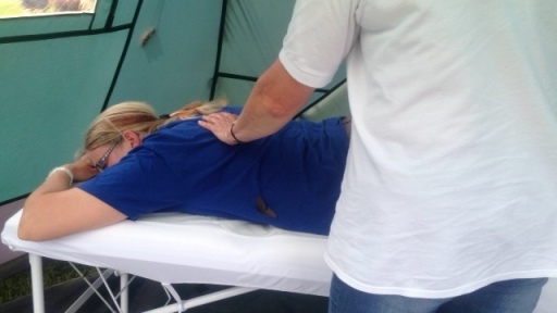 ChangeStart Reiki treatment taking place at a local outdoor event