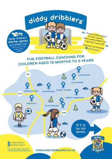 Diddy Dribblers pre school football training sessions al over Lancashire
