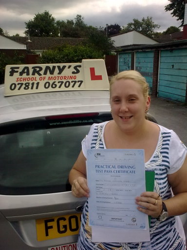 Becky Cooke passes 1st time.