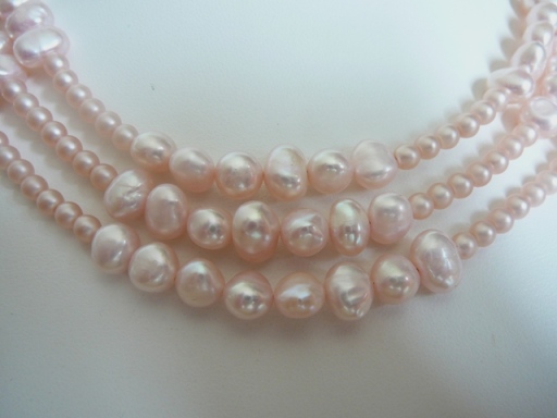 Pale pink swarovski pearl necklace