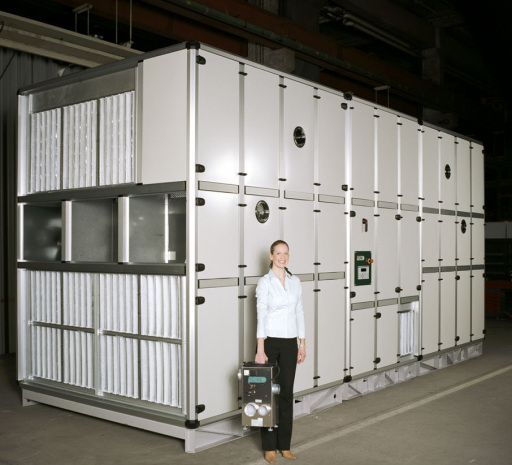 Desiccant dehumidifier small (foreground) and large (background)